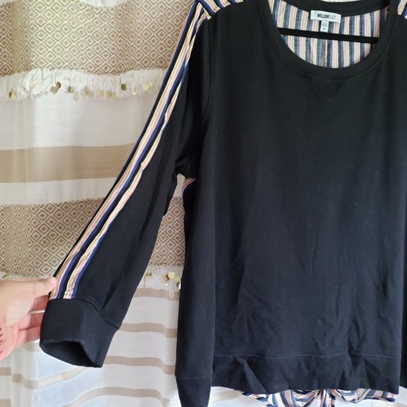 William Rast | Keyhole Tie Back Striped Sweater - Picture 3 of 8